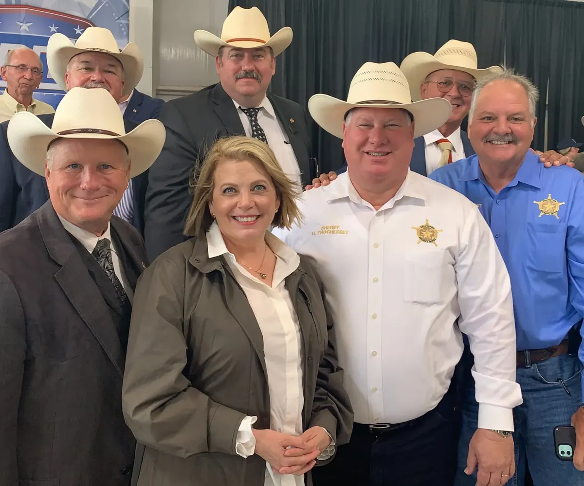 Kat Wall with local Texas officials